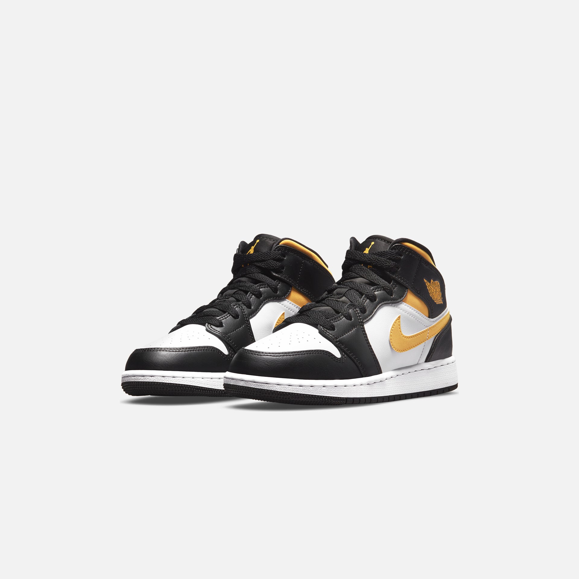 Nike Grade School Air Jordan 1 Mid - White / Pollen / Black