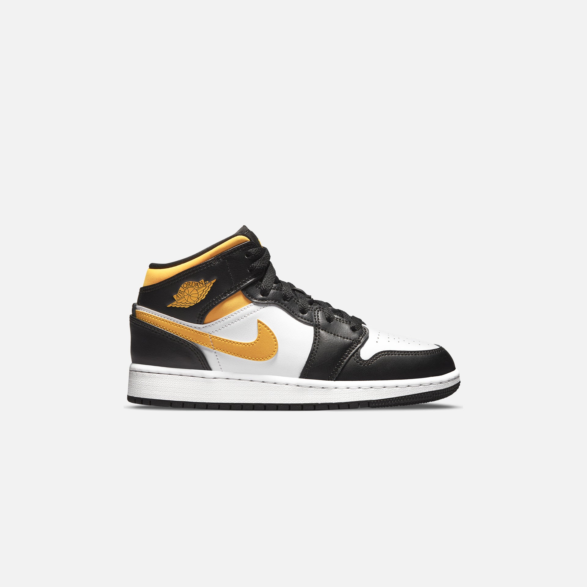 Nike Grade School Air Jordan 1 Mid - White / Pollen / Black