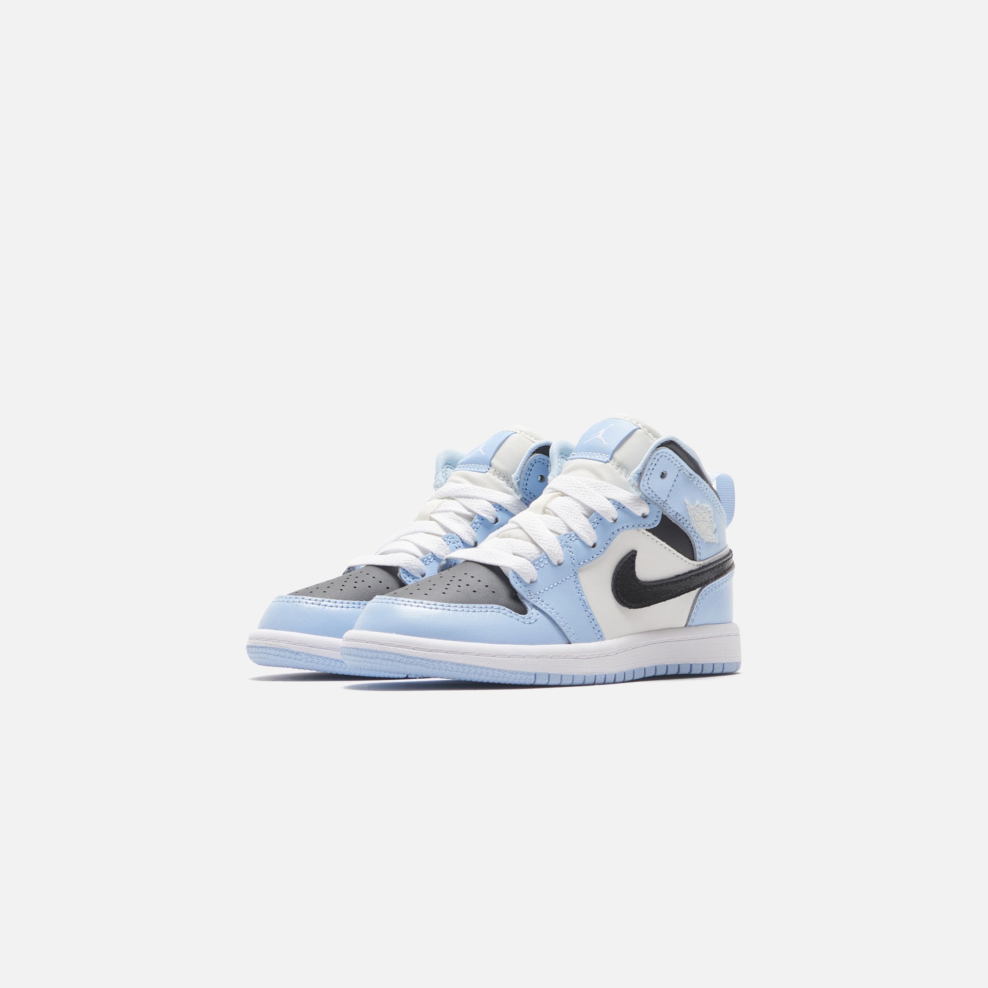 Nike Air Jordan Pre-School 1 Mid - Ice Blue / Black / Sail / White