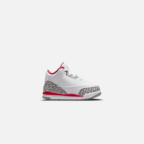 Nike TD Air Jordan 3 Retro - White / Light Curry / Cardinal Red