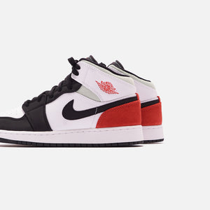 Nike Grade School Air Jordan 1 Mid SE - White / Track Red