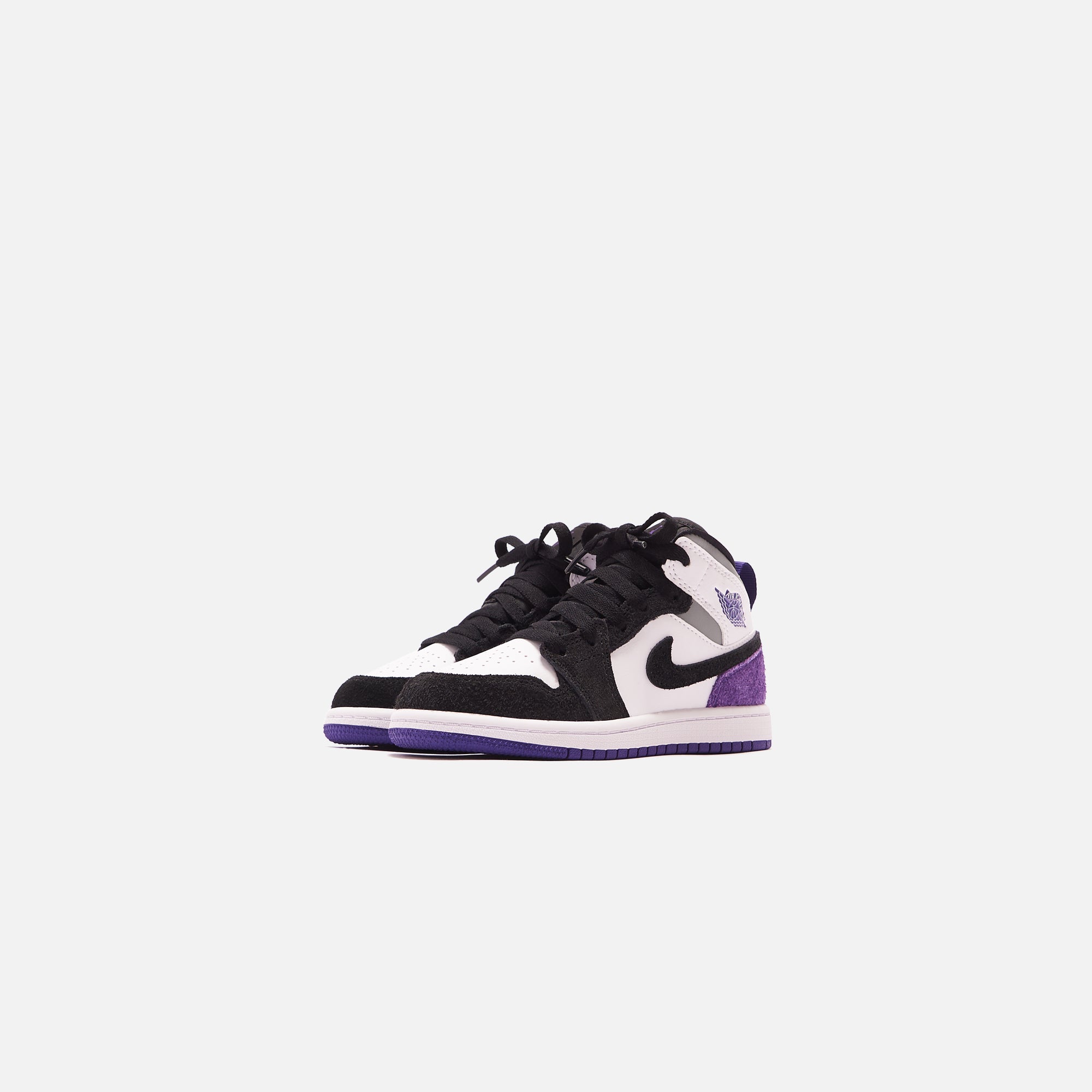 jordan 1 mid white court purple black