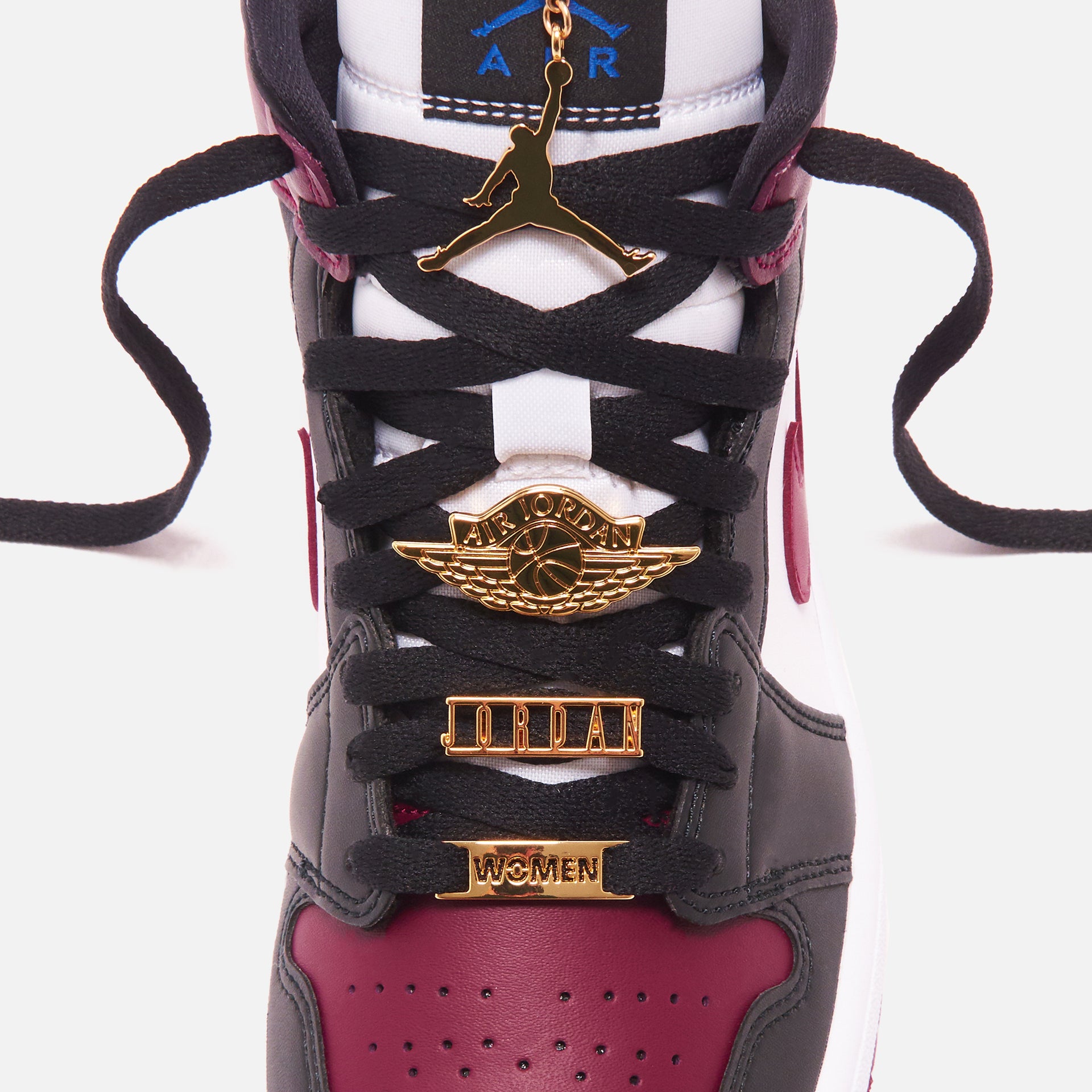 Nike WMNS Air Jordan 1 Mid SE - Black / Dark Beetroot / White / Hyper Royal