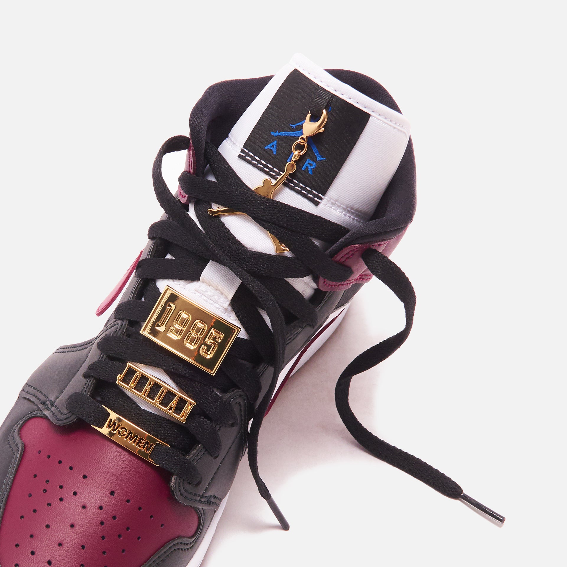 Nike WMNS Air Jordan 1 Mid SE - Black / Dark Beetroot / White / Hyper Royal