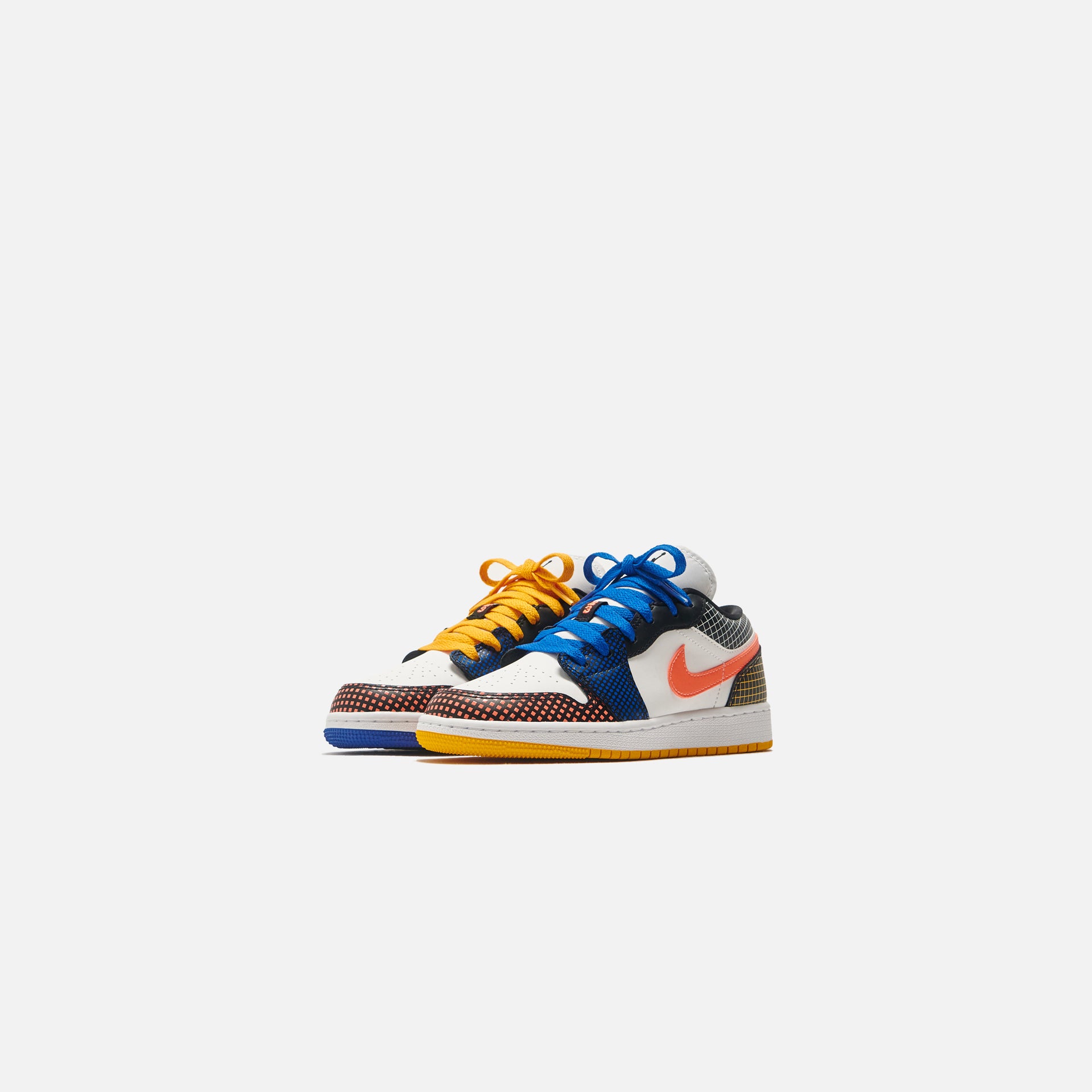 Nike Grade School Air Jordan 1 Low MMD - White / Bright Mango / Black / Game Royal