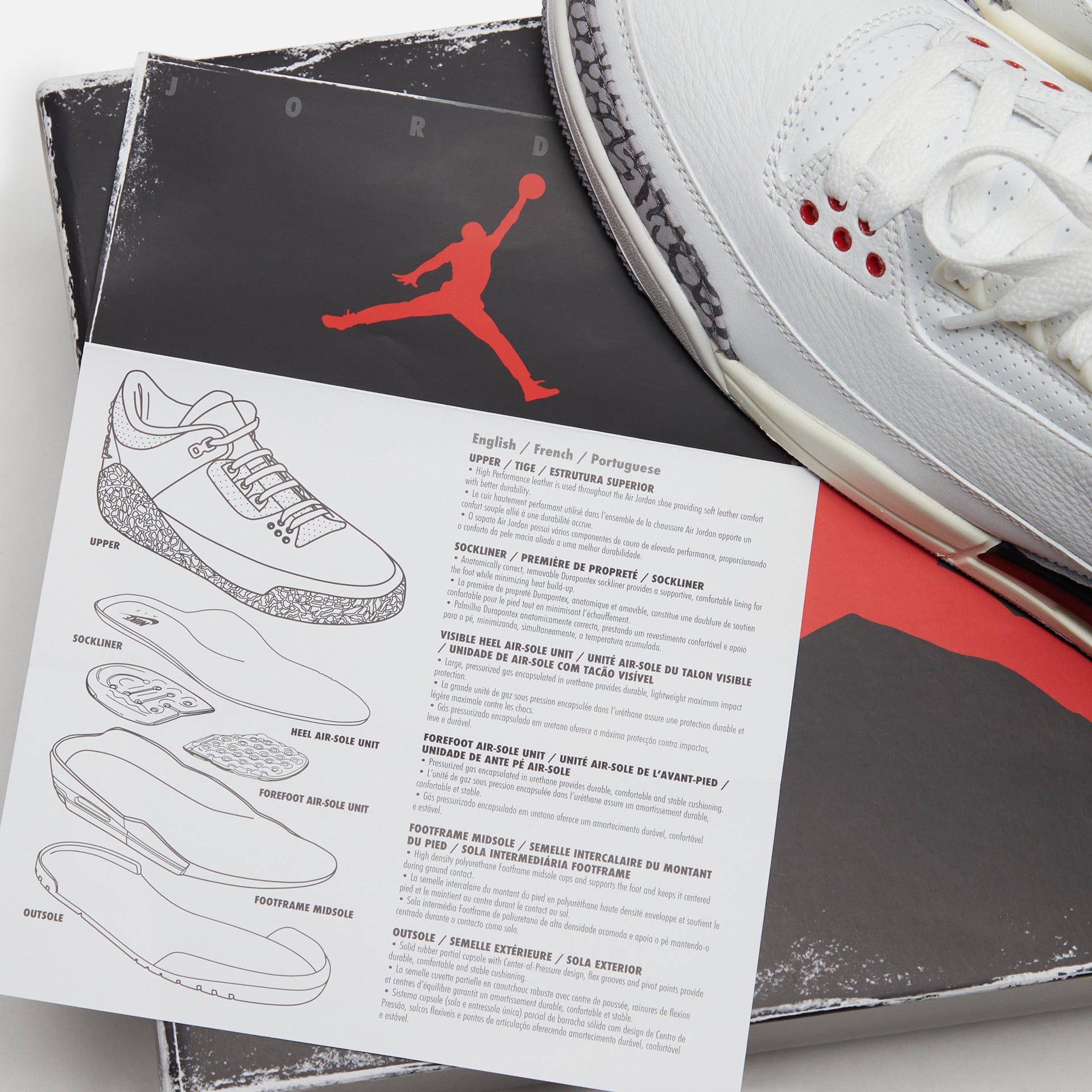 Nike Air Jordan 3 Retro - Summit White / Fire Red / Black / Cement