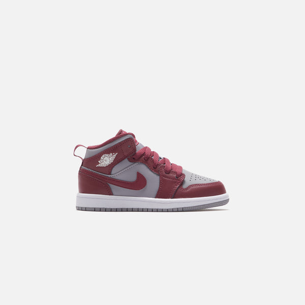 Nike Air Jordan 1 Mid - Cherrywood Red / White / Cement Grey – Kith