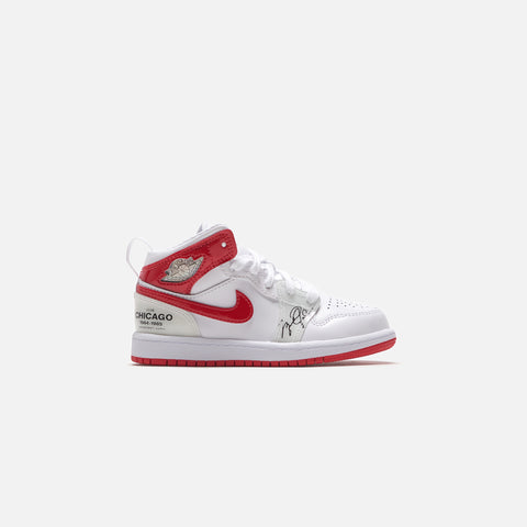 Nike Air Jordan Pre-School 1 Mid SS - White / University Red