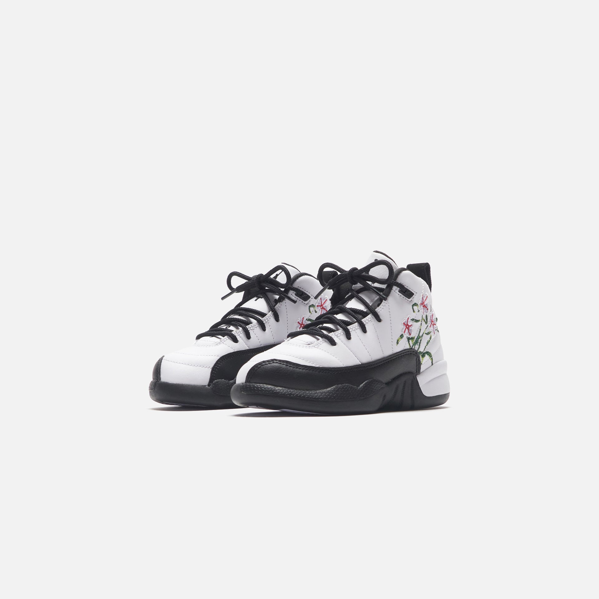 Nike Air Jordan Pre-School 12 Retro - White / Black / Vivid Green / Lavender Mist / Team Green / Gym Red