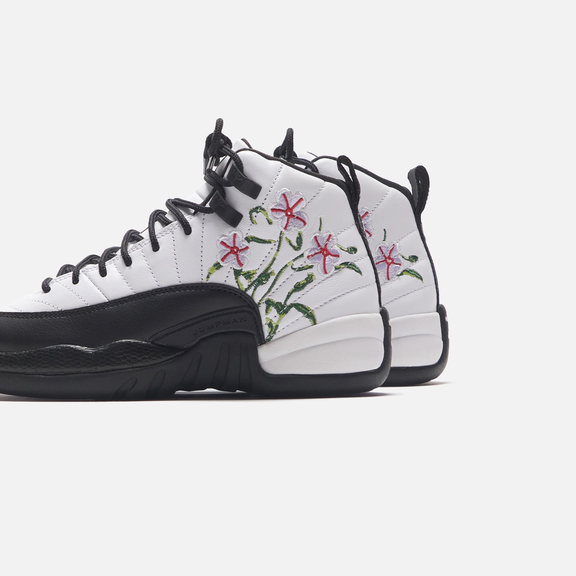 Nike Grade School Air Jordan 12 Retro - White / Black / Vivid Green / Lavender Mist / Team Green