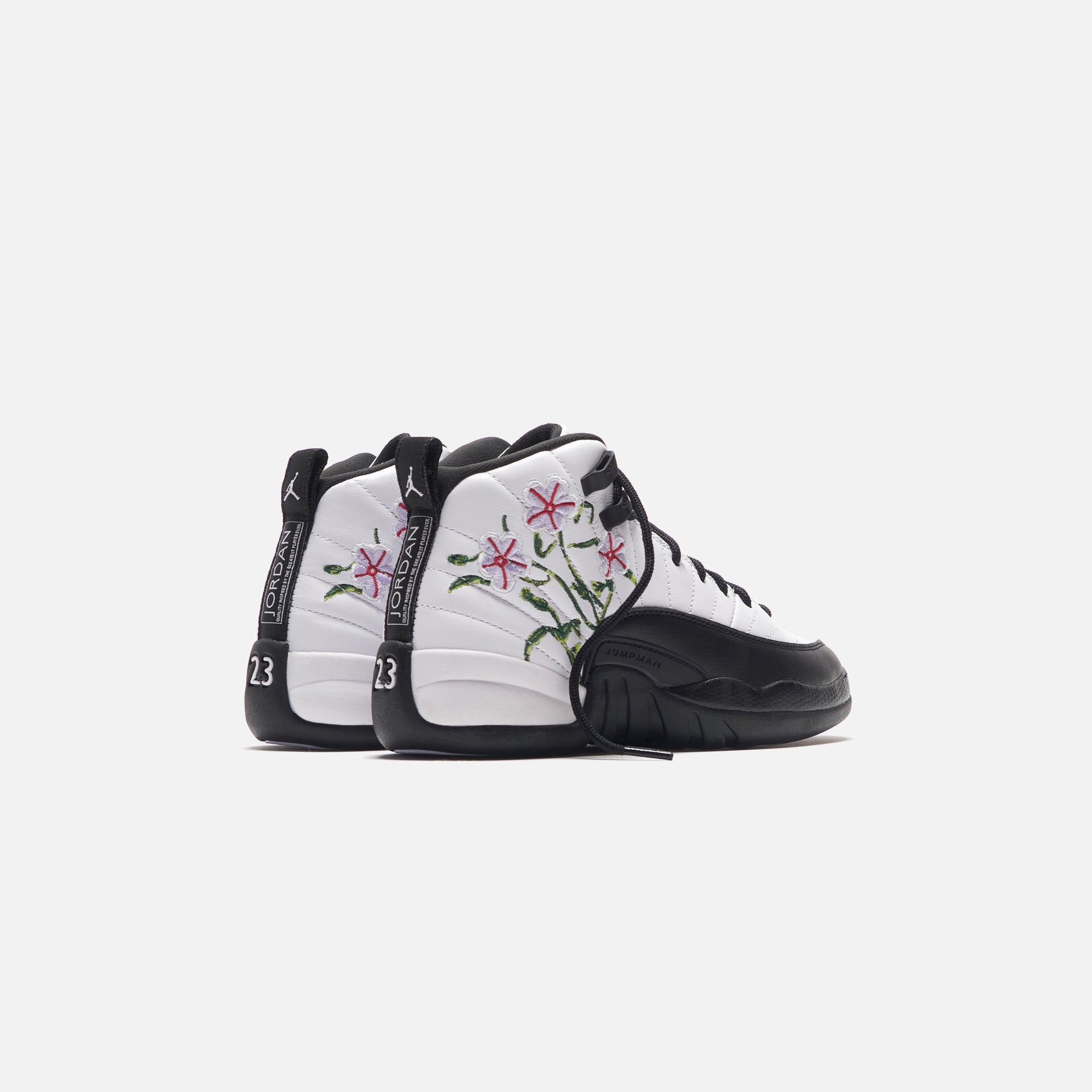 Nike Grade School Air Jordan 12 Retro - White / Black / Vivid Green / Lavender Mist / Team Green