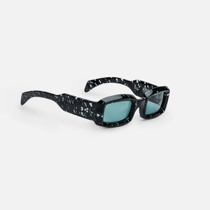 Jacques Marie Mage Runaway Marble Frame Seagreen Lens Silver Hardware - Black