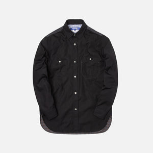 Junya Watanabe Man Cotton Broad Wool Flannel Check Shirt - Black