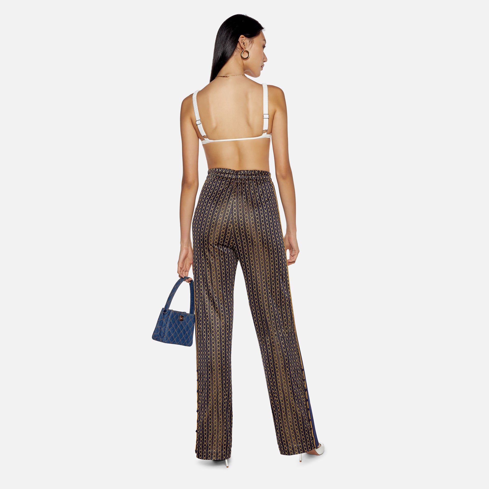 Jonathan Simkhai Chain Jacquard Track Pant - Midnight Combo