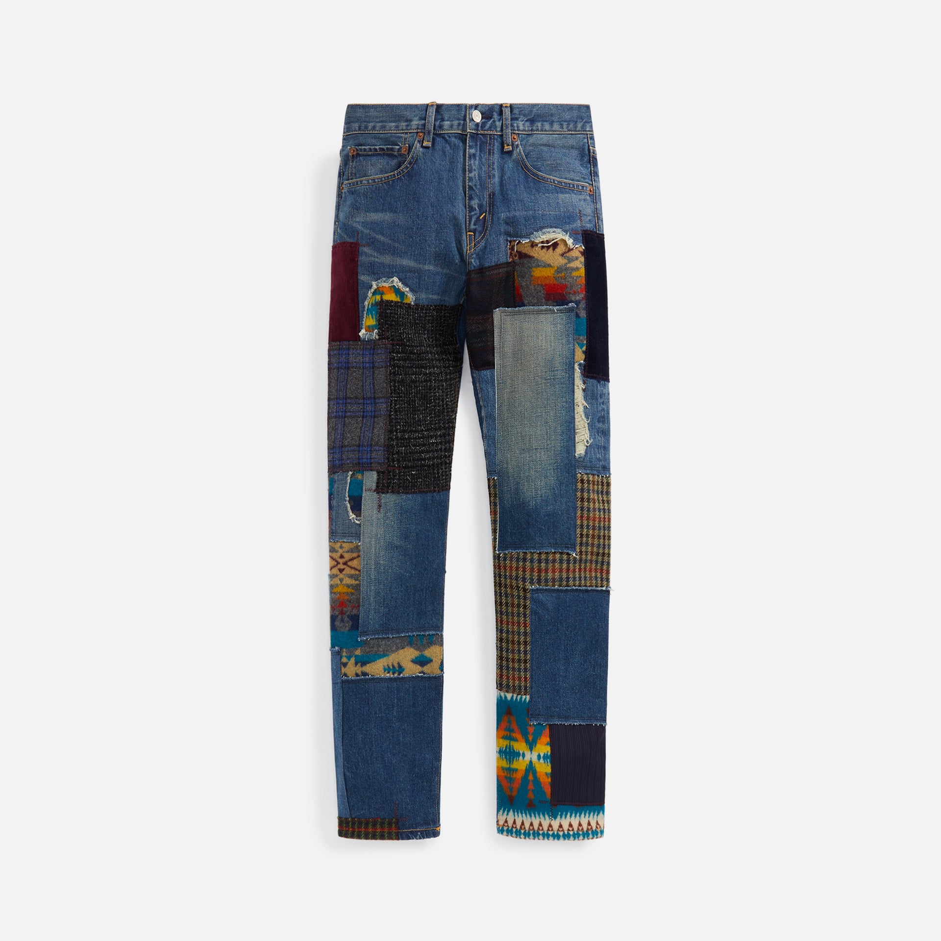 Junya Watanabe Man x Levis Pendleton Multi Fabric Mix Jean och - Indigo