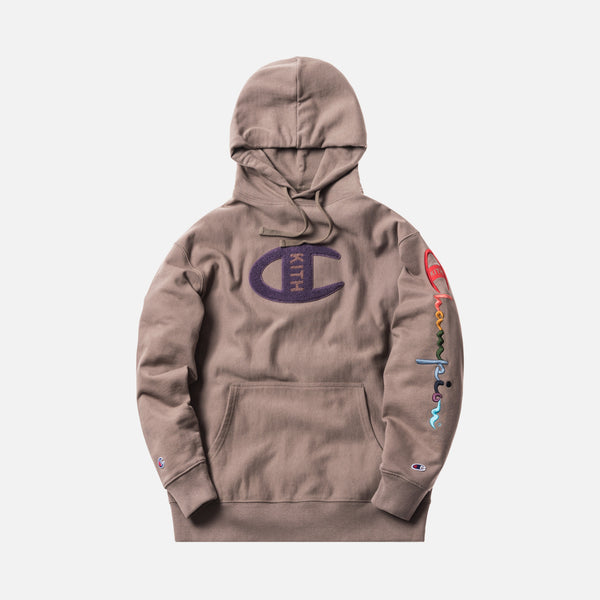 Kith x Champion Logo Hoodie - Cinder