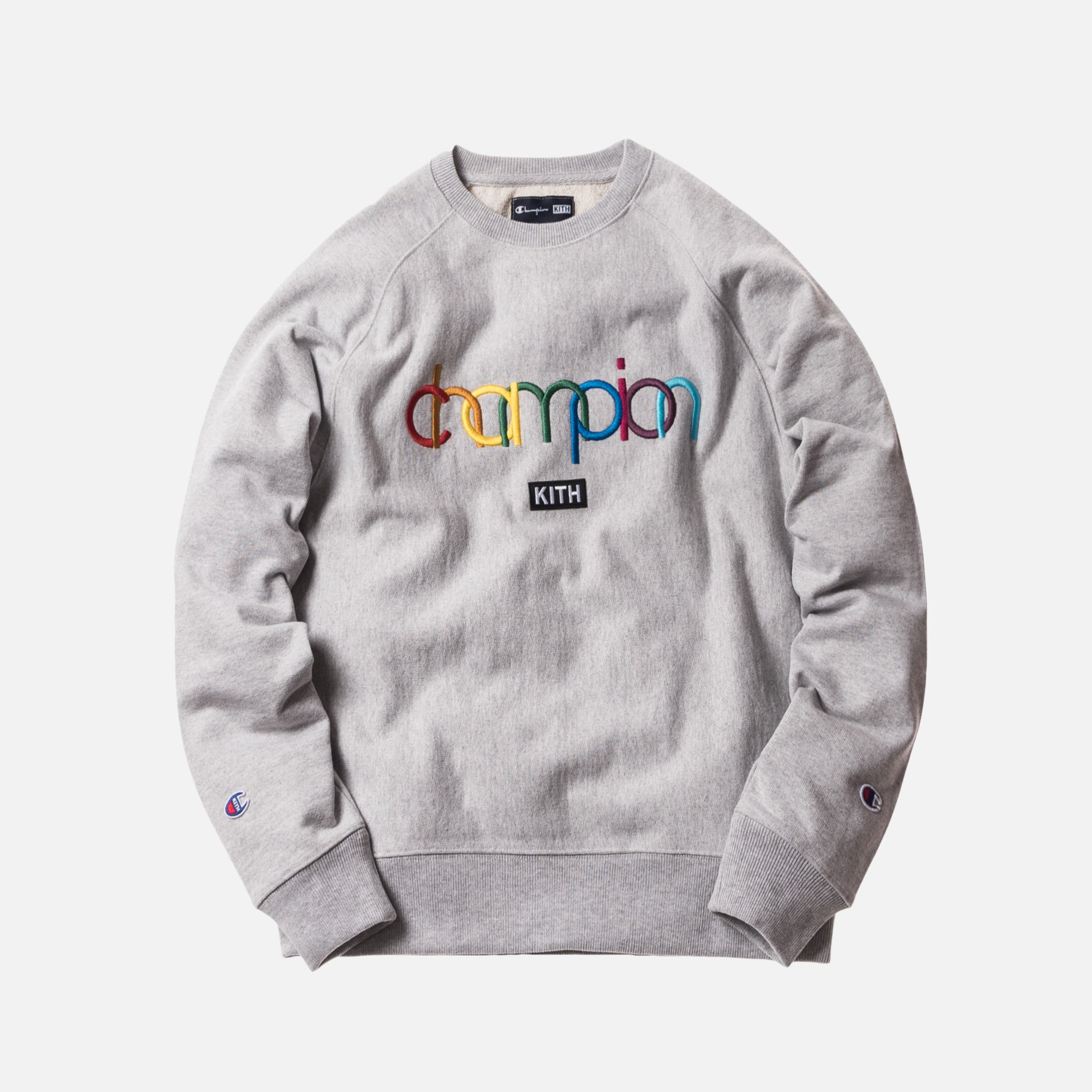 Kith x Champion Double Logo Crewneck - Heather Grey