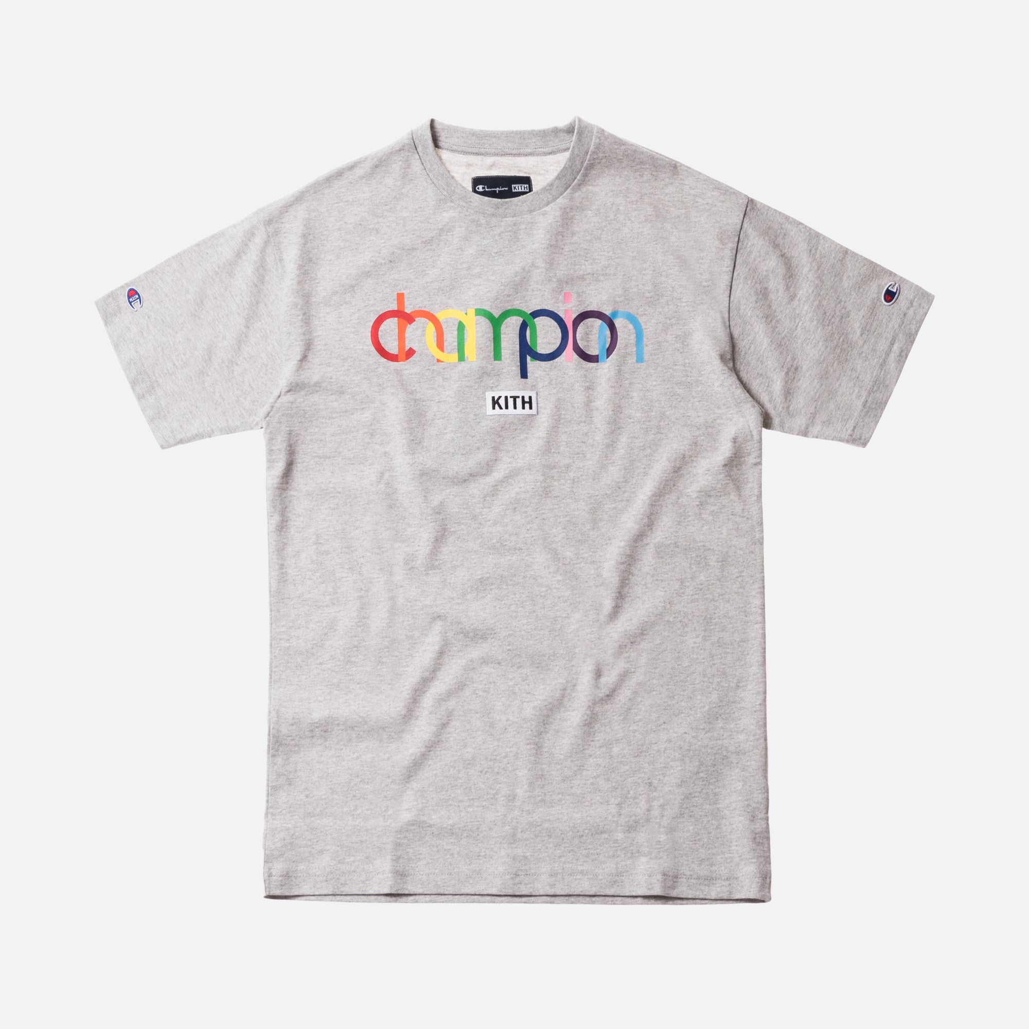 Kith x Champion Double Logo Tee Heather Grey