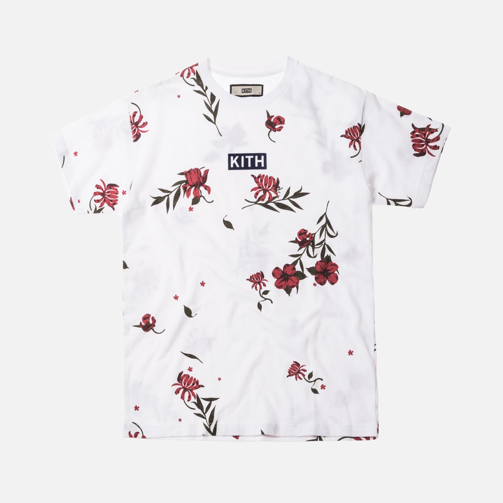 Kith Floral Classic Logo Tee White Red