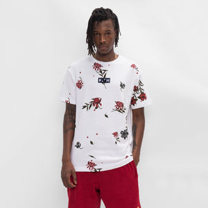 Kith Floral Classic Logo Tee - White / Red