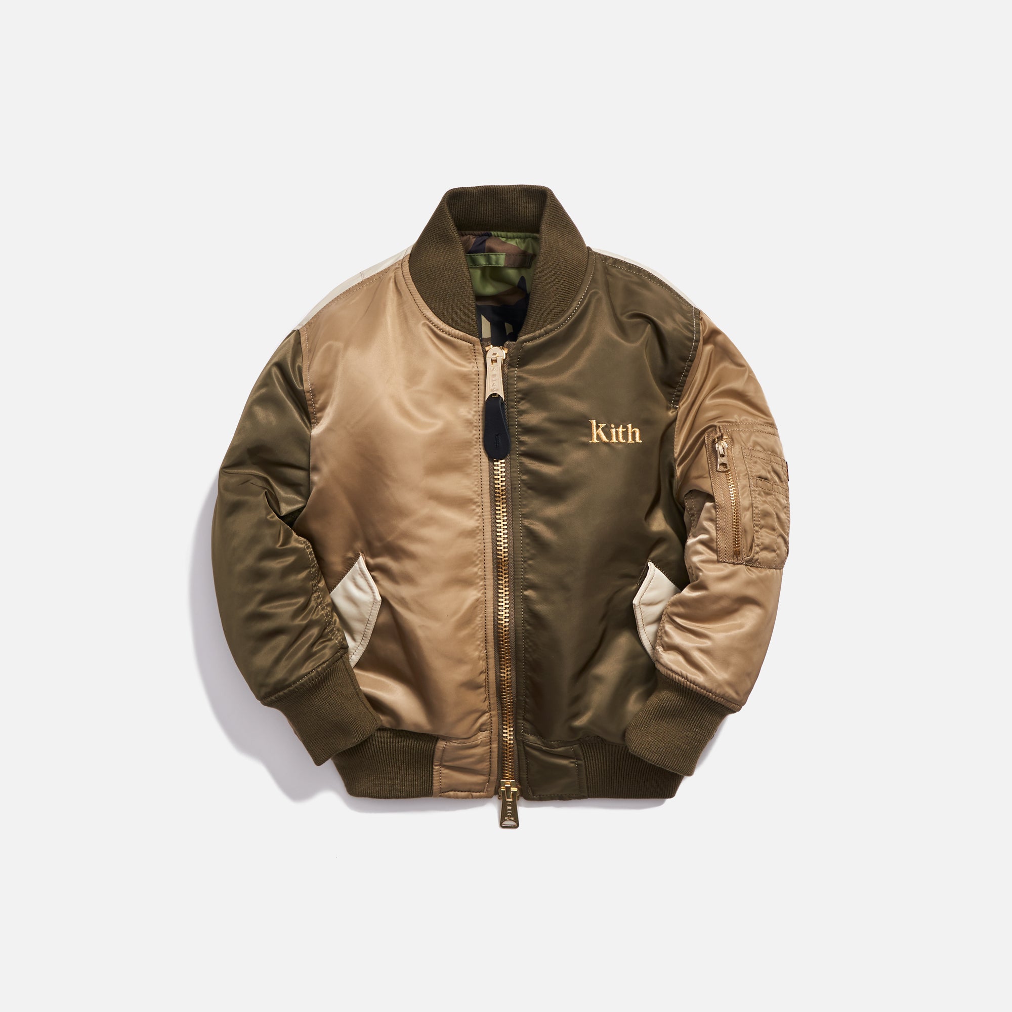 Kith Kids x Alpha Industries Toddler MA-1 Bomber Jacket - Olive / Beig