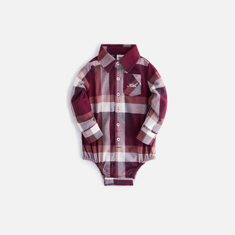 Kith Kids Baby Plaid Long Sleeves Shirt Onesie - Rogue