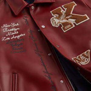 Kith New York Knicks Leather Varsity Jacket Sandrift Men's - FW22 - US
