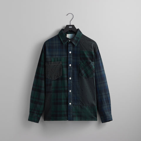 UrlfreezeShops Patchwork Berkeley Buttondown Shirt - Conifer