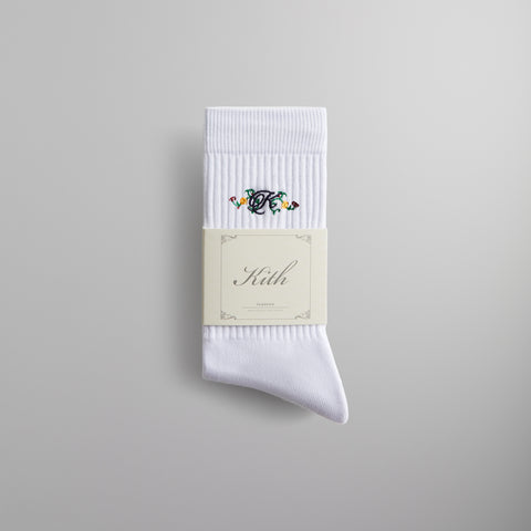 Kith Floral Script K Socks - White