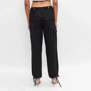 Kith Women Jada Cargo Pant II - Black Pinstripe