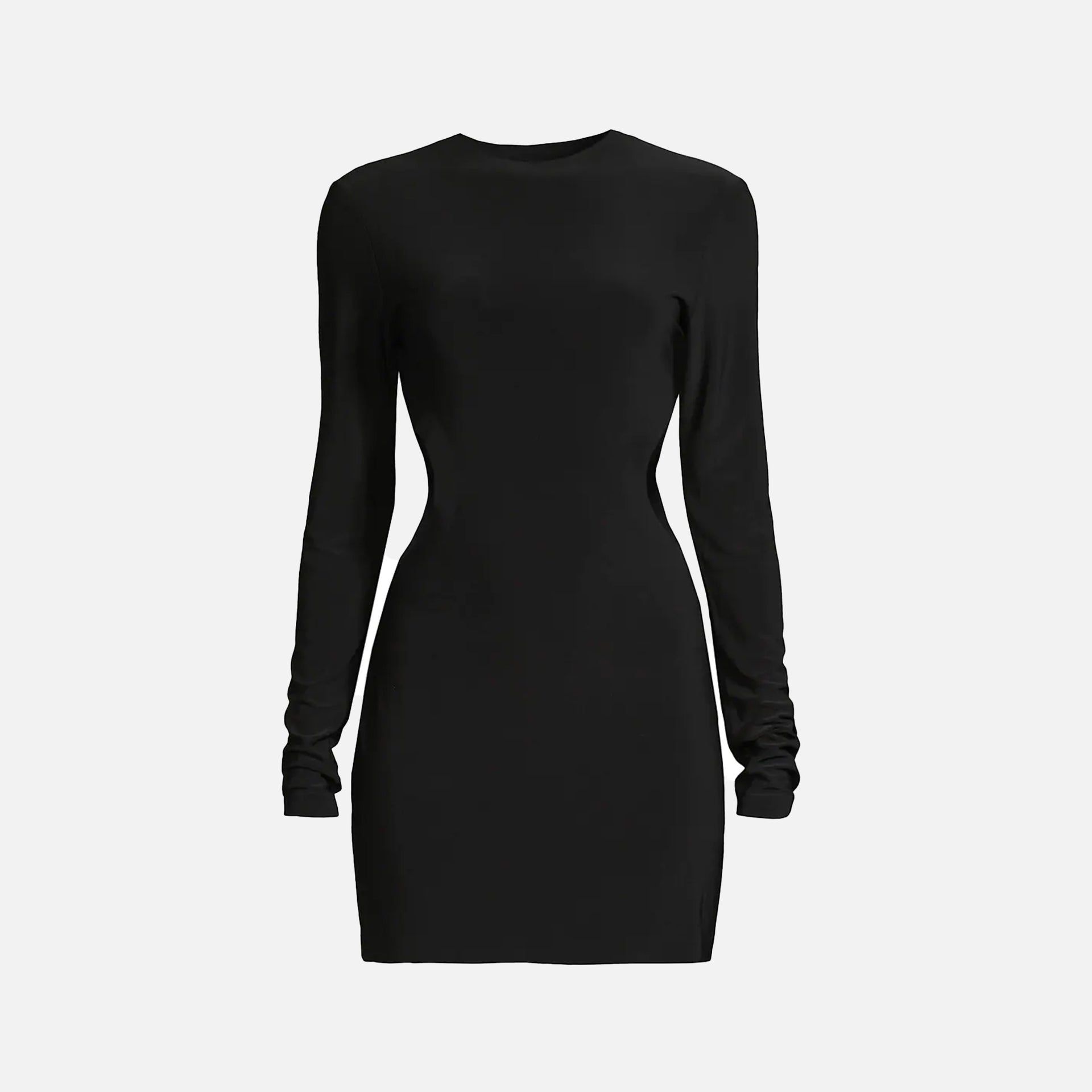 norma kamali long sleeve mini cut out dress Norma Kamali Long Sleeve Mini Cut Out Dress in Black