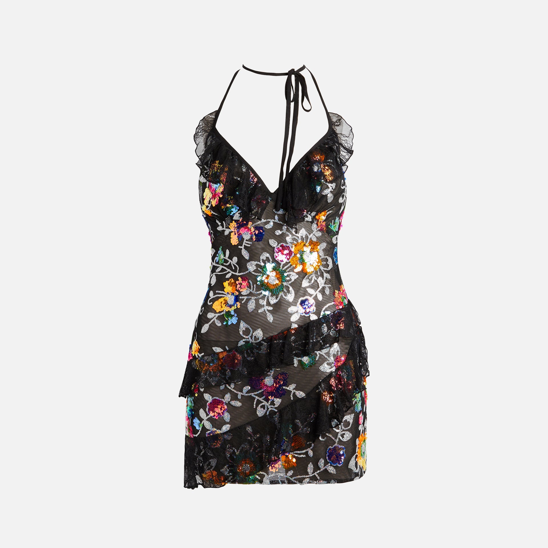 Kim Shui Floral Sequin Ruffle Mini - Multi