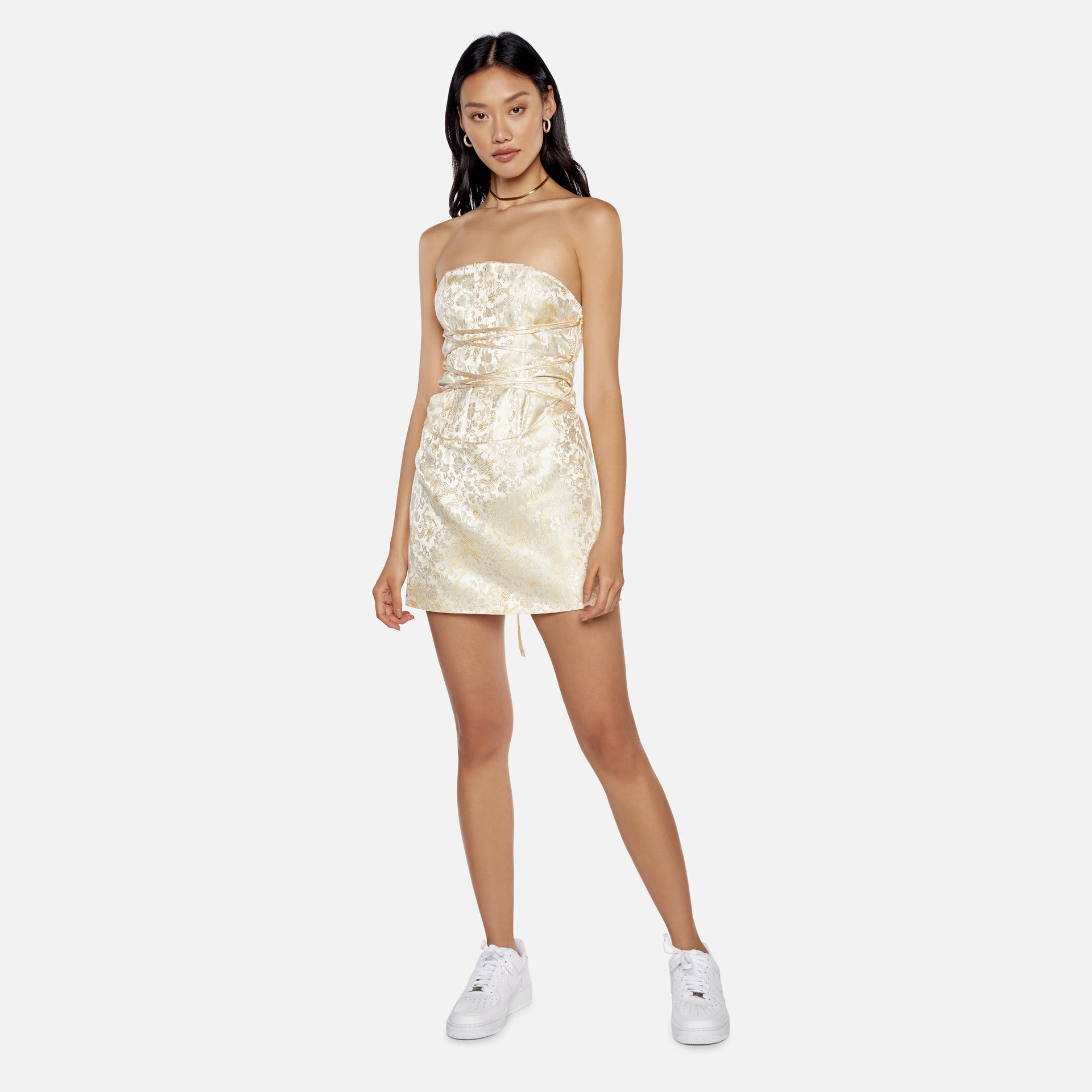 Kim Shui Dragon Silk Bustier Mini - Multi