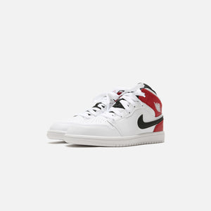 Nike Air Jordan Pre-School 1 Mid - White / Black / Gym Red