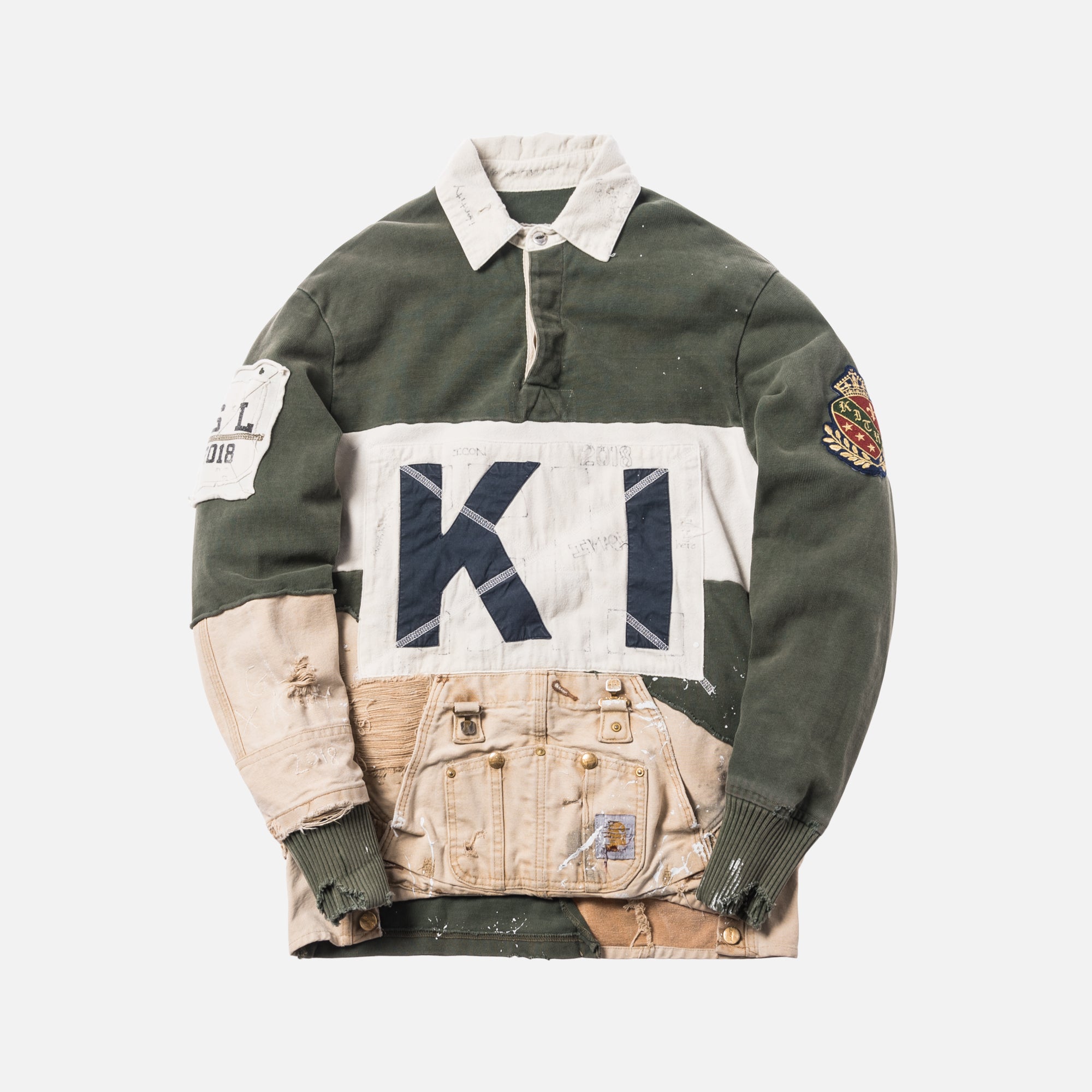 Kith x Greg Lauren 50/50 Rugby Shirt - Olive / Sand