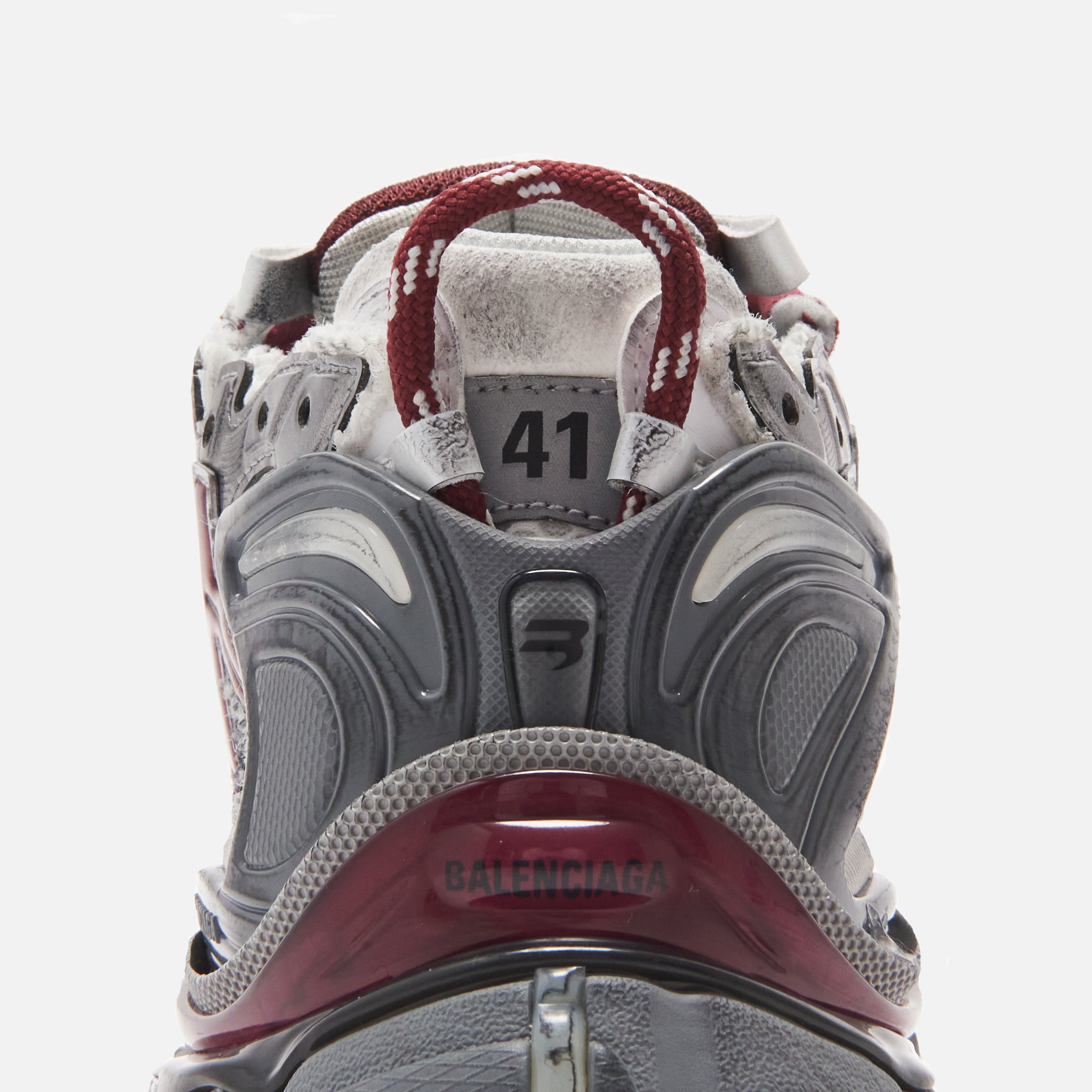 BALENCIAGA RUNNER 41 グレー/レッド Balenciaga Runner “Burgundy Grey” Slightly worn EU41/US 8