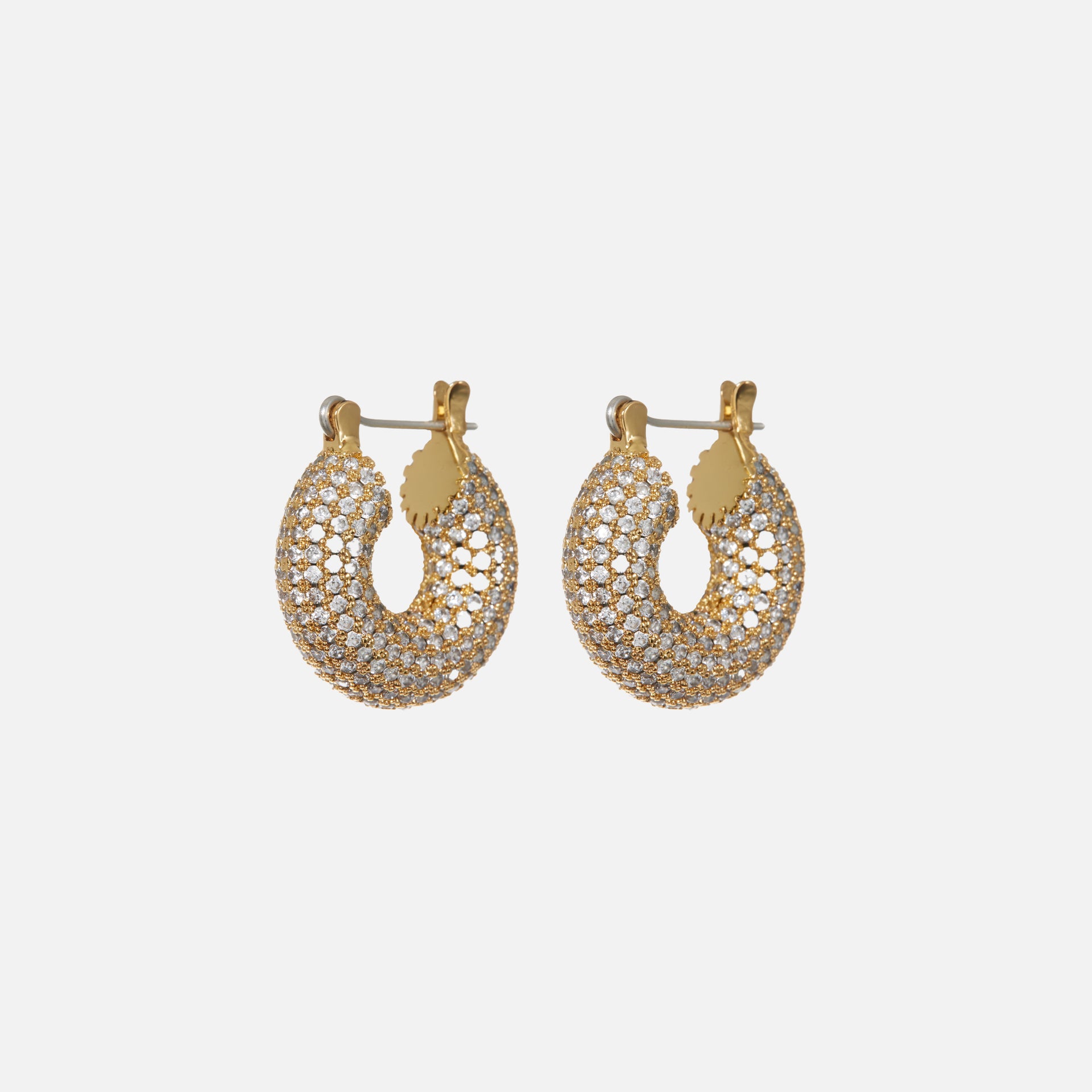 Luv AJ The Pave Mini Donut Hoop Earrings - Gold