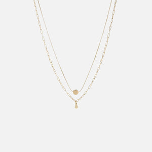 Luv AJ The Golden Nugget Double Charm Necklace - Gold