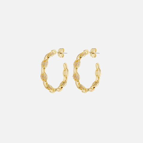 Luv AJ The Pave Mariner Hoops - Gold