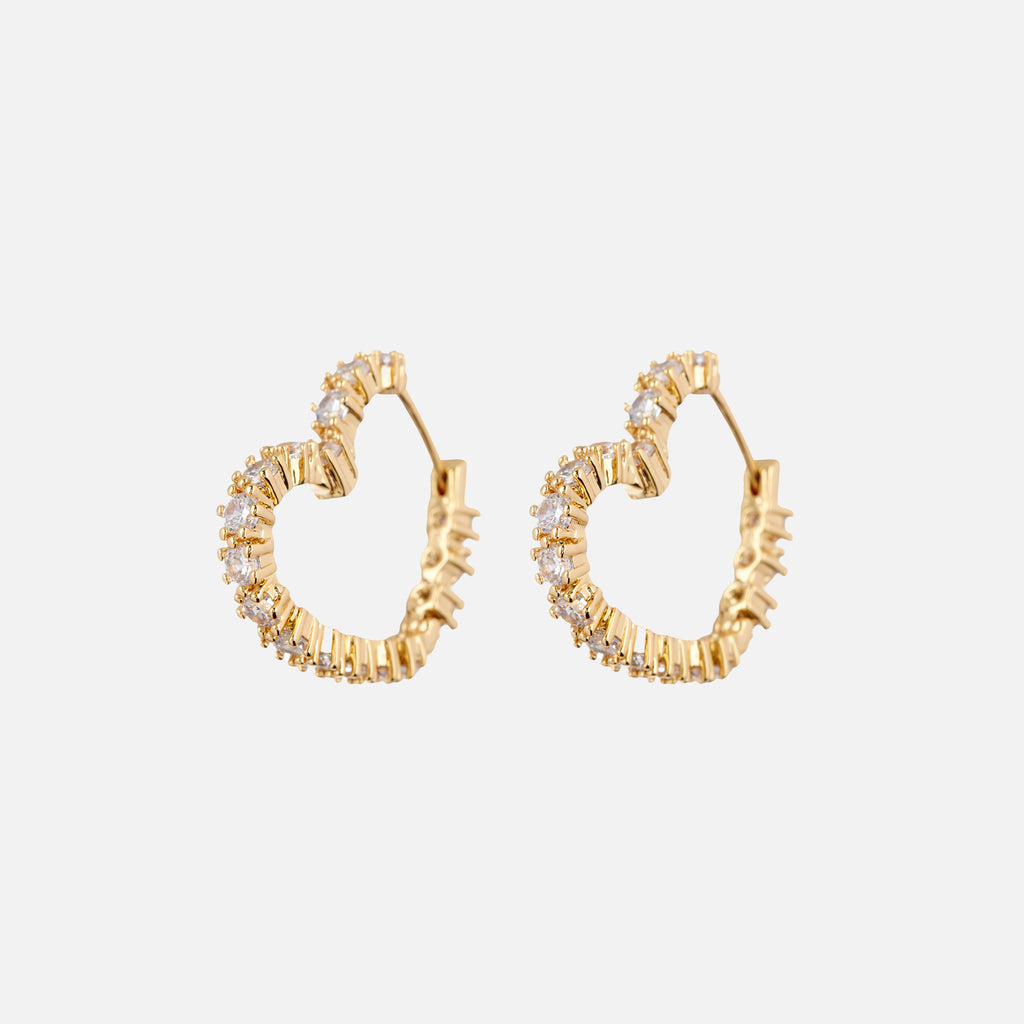 Luv AJ Diamond Heart Bijoux Hoop Earrings - Gold – Kith