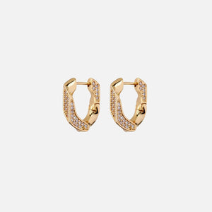 Luv AJ The Pave Cuban Link Hoops - Gold