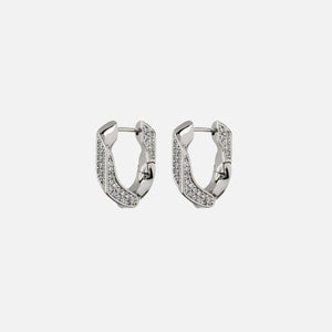 Luv AJ The Pave Cuban Link Hoops - Silver