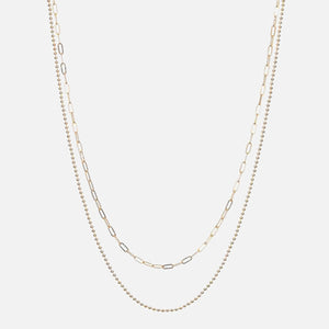 Luv AJ The Beaded Double Chain Charm Necklace - Gold