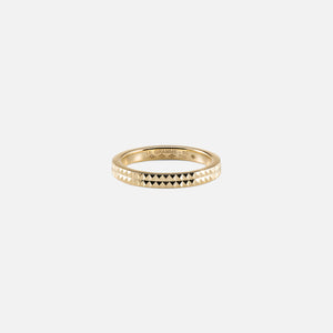 Le Gramme Polished 4g Pyramid Guilloche Ring - Yellow Gold