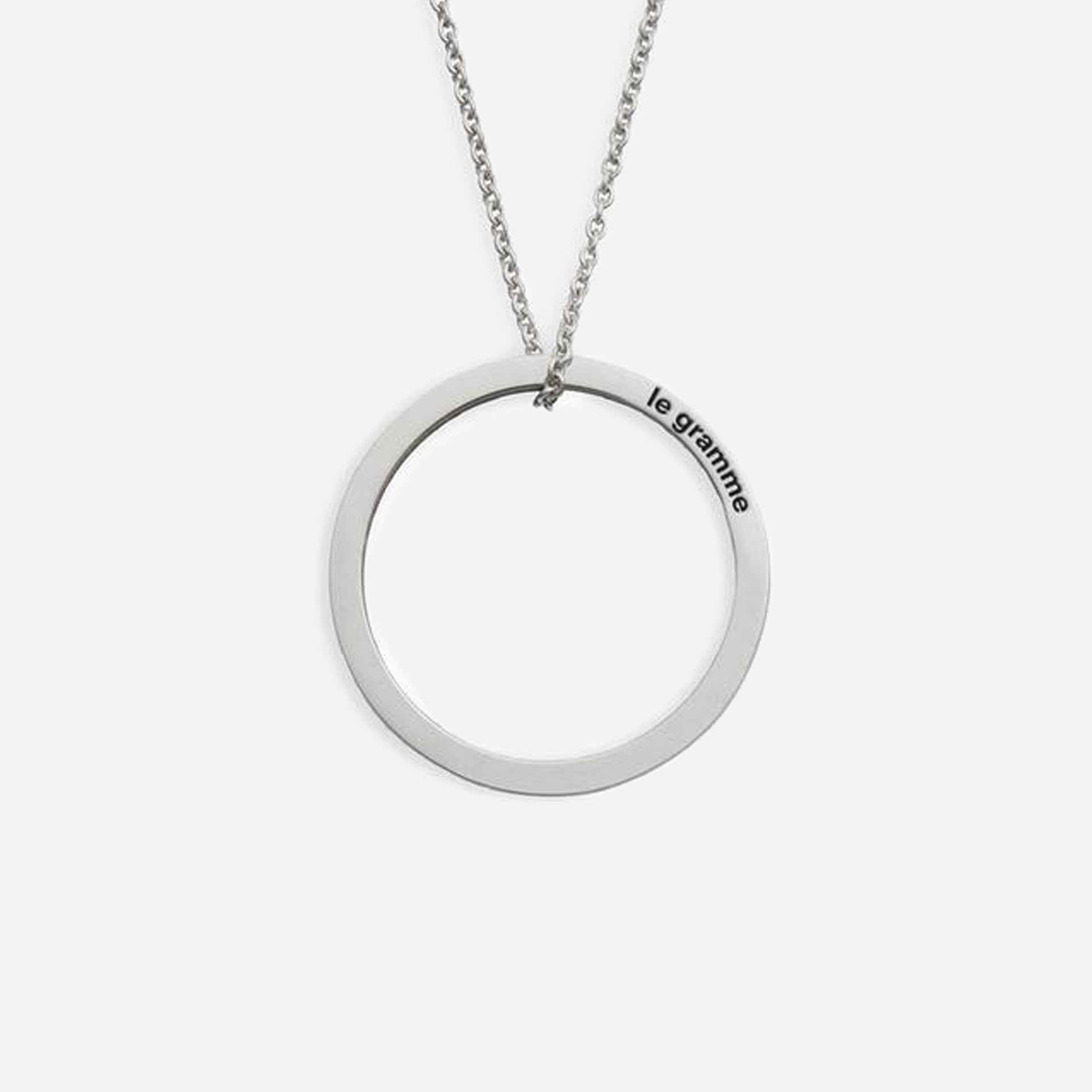 Le Gramme 2.1g Round Pendant with Chain - Silver