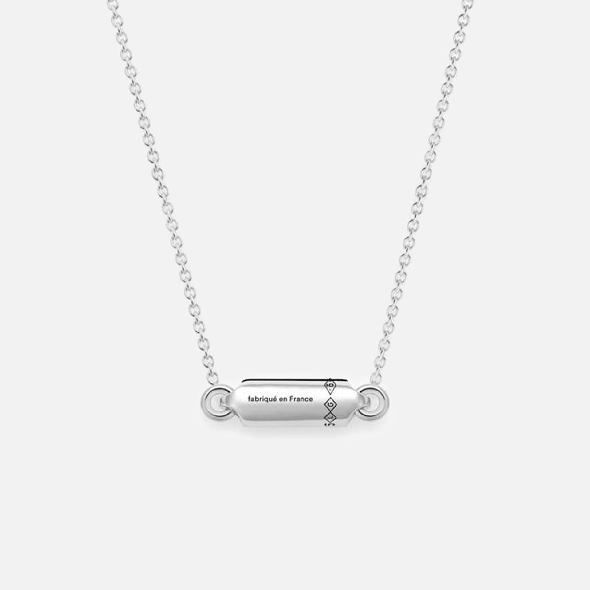 Le Gramme 3g Polished Sterling Silver Segment Pendant Necklace - Silver