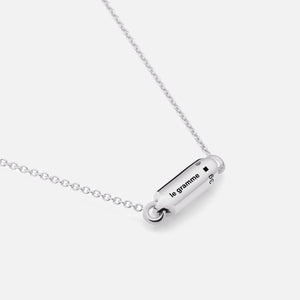 Le Gramme 3g Polished Sterling Silver Segment Pendant Necklace - Silver
