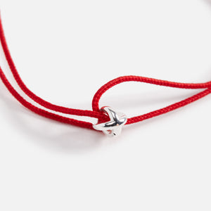 Le Gramme 1g Entrelacs Cord Bracelet Slick Polished - Red / Sterling Silver