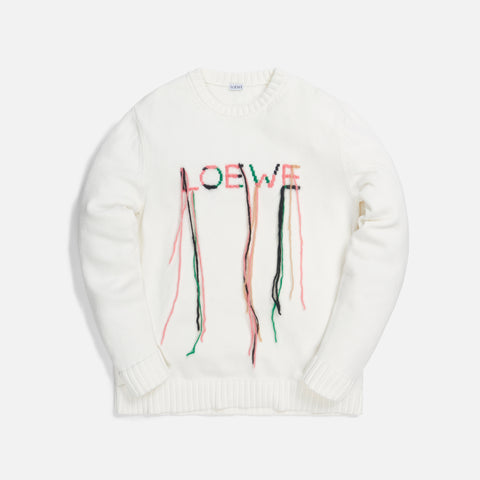 Loewe Stitch Sweater - White / Pink / Green