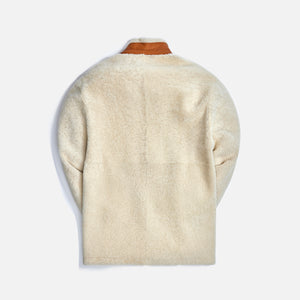 Loewe Shearling Jacket - Soft White / Tan